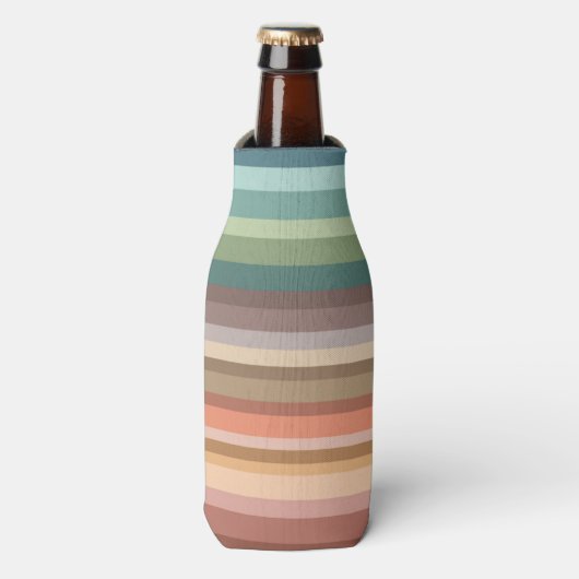 Boho Modern Chic Stripes Flesjeskoeler (Fles Voorkant)