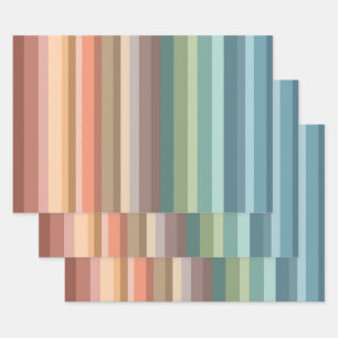 Boho Modern Chic Stripes Inpakpapier Vel