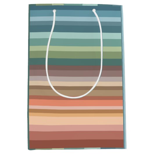 Boho Modern Chic Stripes Medium Cadeauzakje (Voorkant)