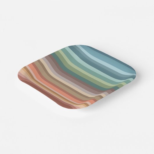 Boho Modern Chic Stripes Papieren Bordje (Gebogen)