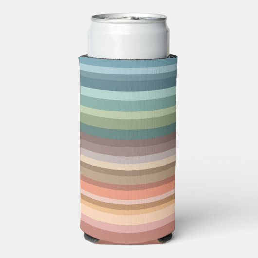 Boho Modern Chic Stripes Seltzer Blikjeskoeler (Seltzer Achterkant)