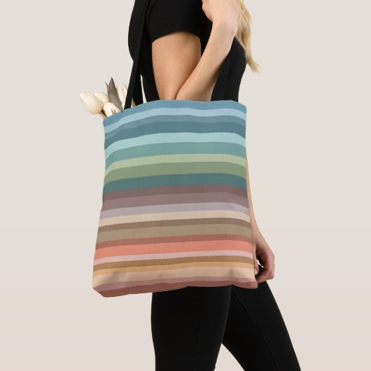 Boho Modern Chic Stripes Tote Bag (Dichtbij)