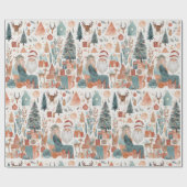 Boho Modern Christmas Holiday Collage Cadeaupapier (Vlak)