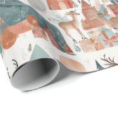 Boho Modern Christmas Holiday Collage Cadeaupapier (Rol Hoek)