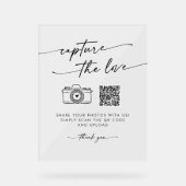 Boho Modern Clear Acryl Capture de liefde bruiloft Bord (Voorkant)