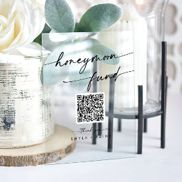 Boho Modern Clear Acryl Huwelijksreis Fonds Acryl Bord