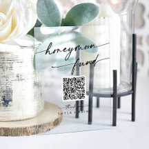 Boho Modern Clear Acryl Huwelijksreis Fonds