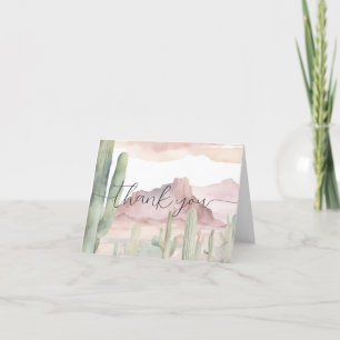 Boho Modern Desert Natuur Cactus Baby shower Bedankkaart