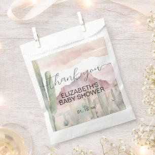 Boho Modern Desert Natuur Cactus Baby shower Bedankzakje
