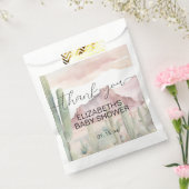 Boho Modern Desert Natuur Cactus Baby shower Bedankzakje (Gezegeld)