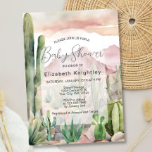 Boho Modern Desert Natuur Cactus Baby shower