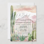 Boho Modern Desert Natuur Cactus Baby shower Kaart (Voorkant)