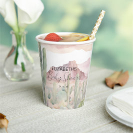 Boho Modern Desert Natuur Cactus Baby shower Papieren Bekers
