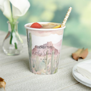 Boho Modern Desert Natuur Cactus Baby shower Papieren Bekers