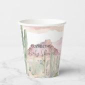 Boho Modern Desert Natuur Cactus Baby shower Papieren Bekers (Voorkant)