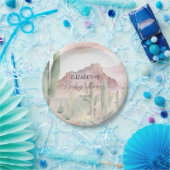 Boho Modern Desert Natuur Cactus Baby shower Papieren Bordje (Feest)