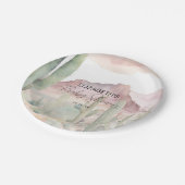 Boho Modern Desert Natuur Cactus Baby shower Papieren Bordje (Gekanteld)