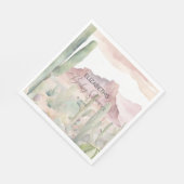 Boho Modern Desert Natuur Cactus Baby shower Servet (Hoek)