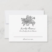 Boho Modern Doodle Wedding Website QR Code RSVP Kaartje (Voorkant)