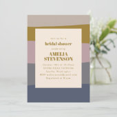 Boho Modern Dusty Mauve Blue Striped Vrijgezellenf Kaart (Staand voorkant)