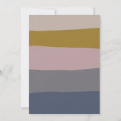 Boho Modern Dusty Mauve Blue Striped Vrijgezellenf Kaart (Achterkant)