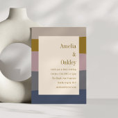 Boho Modern Dusty Mauve Goud Beige Gestreepte Brui Kaart