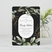 Boho Modern Elegant Gold Eucalyptus Pampas Shower Kaart (Staand voorkant)