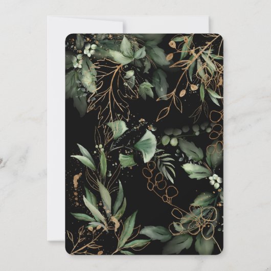 Boho Modern Elegant Gold Eucalyptus Pampas Shower Kaart (Achterkant)