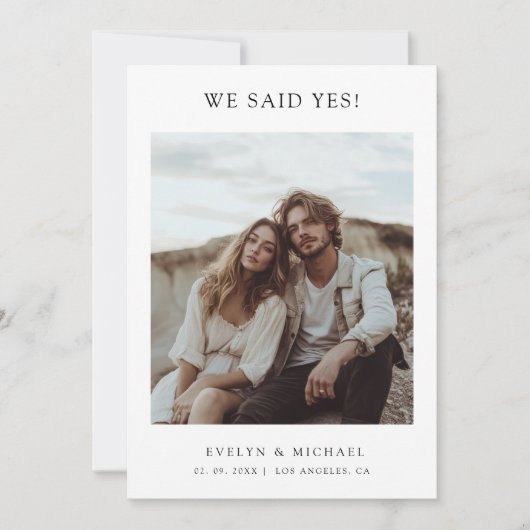 Boho Modern Elopement We Said Yes Foto Huwelijk  Aankondiging (Voorkant)