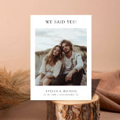Boho Modern Elopement We zeiden ja Foto bruiloft Aankondiging