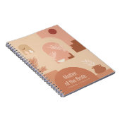 Boho Modern Floral Art Terracotta Bridal Partij Notitieboek (Rechterzijde)