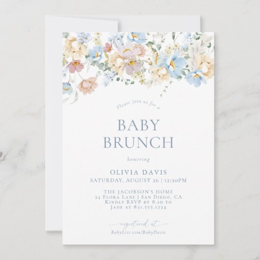 Boho Modern Floral Baby shower | Genderneutraal in Kaart (Voorkant)
