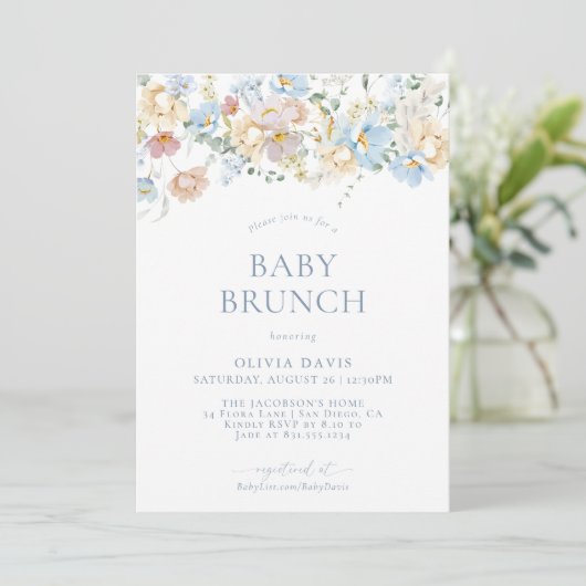 Boho Modern Floral Baby shower | Genderneutraal in Kaart (Staand voorkant)