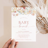 Boho Modern Floral Baby shower | Girl Baby Brunch Kaart