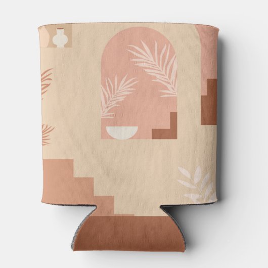 Boho Modern Floral Blush Terracotta Wedding Custom Blikjeskoeler (Achterkant)