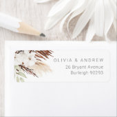 Boho Modern Floral Bruiloft Retouradres Etiket (Insitu)