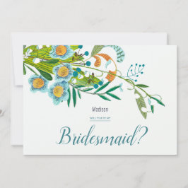 Boho Modern Floral Lily van Valley bruidsmeisje Kaart
