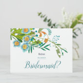 Boho Modern Floral Lily van Valley bruidsmeisje Kaart (Staand voorkant)