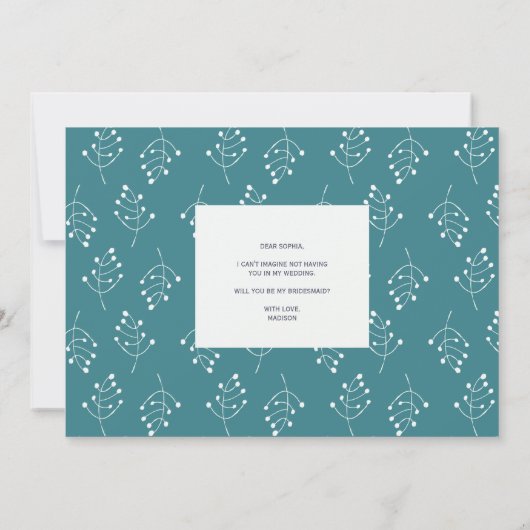 Boho Modern Floral Lily van Valley bruidsmeisje Kaart (Achterkant)