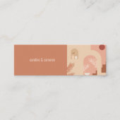 Boho Modern Floral Terracotta Wedding RSVP Kaart Mini Visitekaartje (Voorkant)