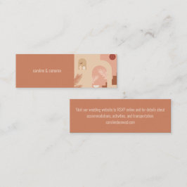 Boho Modern Floral Terracotta Wedding RSVP Kaart Mini Visitekaartje