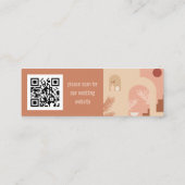 Boho Modern Floral Terracotta Wedding RSVP QR Kaar Mini Visitekaartje (Achterkant)