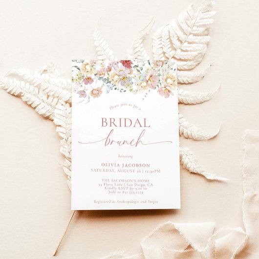 Boho Modern Floral Vrijgezellenfeest | Bridal Brun Kaart