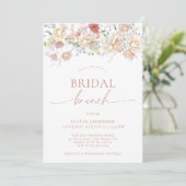 Boho Modern Floral Vrijgezellenfeest | Bridal Brun Kaart (Staand voorkant)