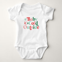 Boho Modern Font Baby Het is koud buiten Kerstmis Romper