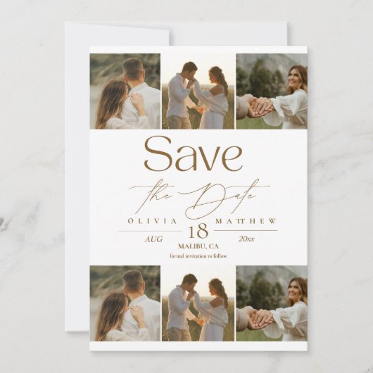 Boho Modern Foto Huwelijk Save the Dates Save The Date (Voorkant)