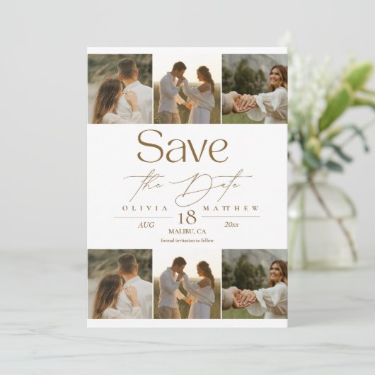 Boho Modern Foto Huwelijk Save the Dates Save The Date (Staand voorkant)
