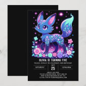 Boho Modern Fox Digitale Verjaardag Kaart (Voorkant / Achterkant)