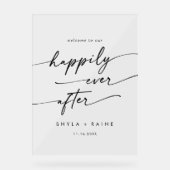 Boho Modern Gelukkig Helder Acryl Huwelijk Welkom Acryl Bord (Voorkant)