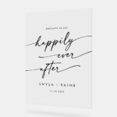 Boho Modern Gelukkig Helder Acryl Huwelijk Welkom Acryl Bord (Hoek)